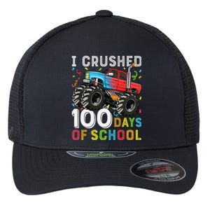 100 Days Of School Monster Truck 100th Day Of School Boy Gift Flexfit Unipanel Trucker Cap