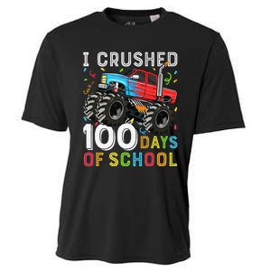 100 Days Of School Monster Truck 100th Day Of School Boy Gift Cooling Performance Crew T-Shirt