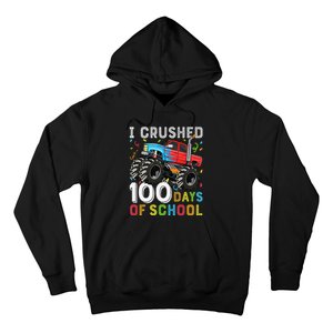 100 Days Of School Monster Truck 100th Day Of School Boy Gift Hoodie