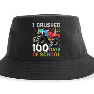 100 Days Of School Monster Truck 100th Day Of School Boy Gift Sustainable Bucket Hat