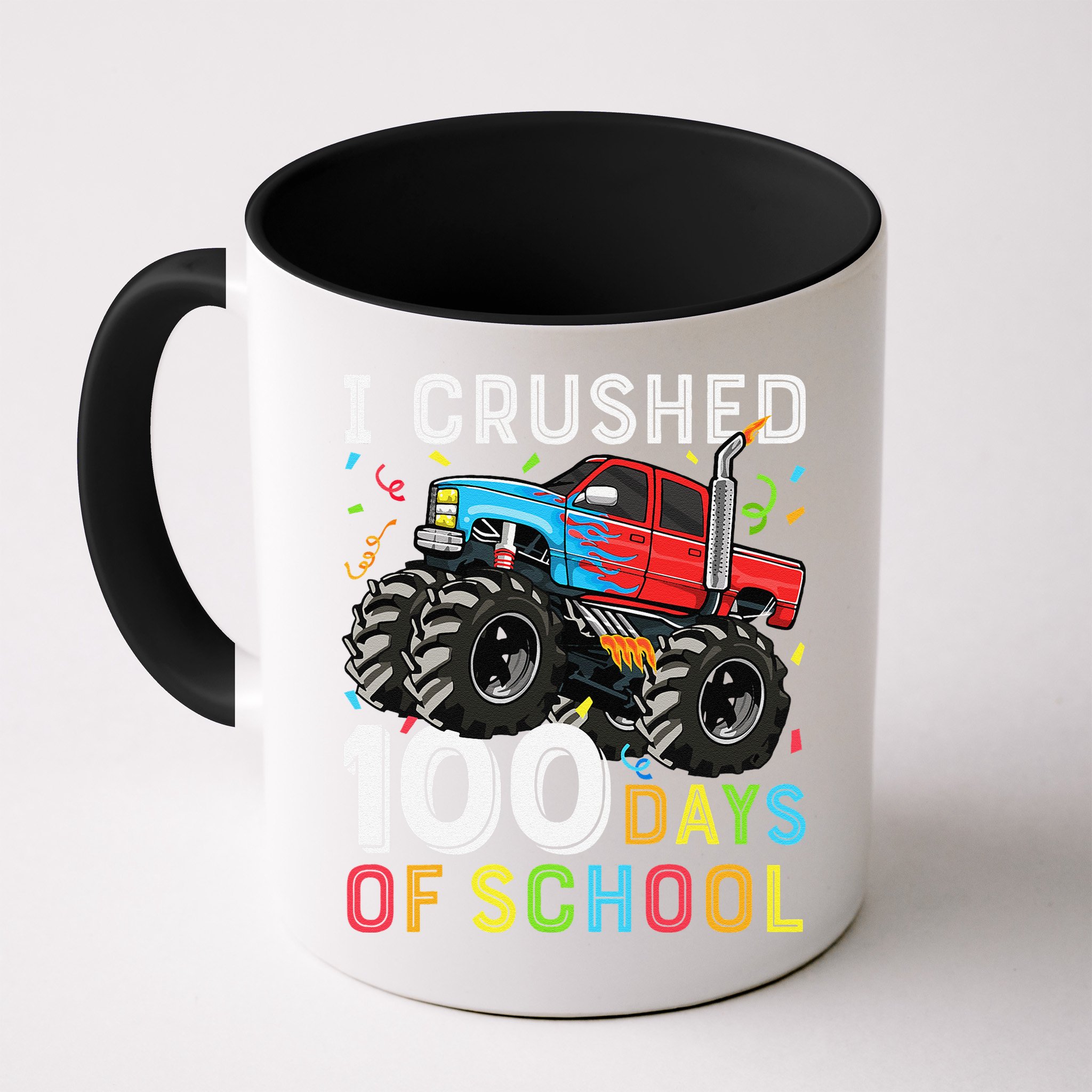 100 Days Of School Monster Truck 100th Day Of School Boy Gift Mug