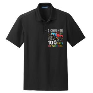 100 Days Of School Monster Truck 100th Day Of School Boy Gift Dry Zone Grid Polo