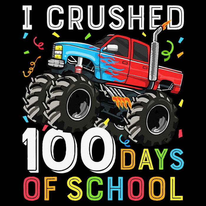 100 Days Of School Monster Truck 100th Day Of School Boy Gift 16 in Basic Backpack