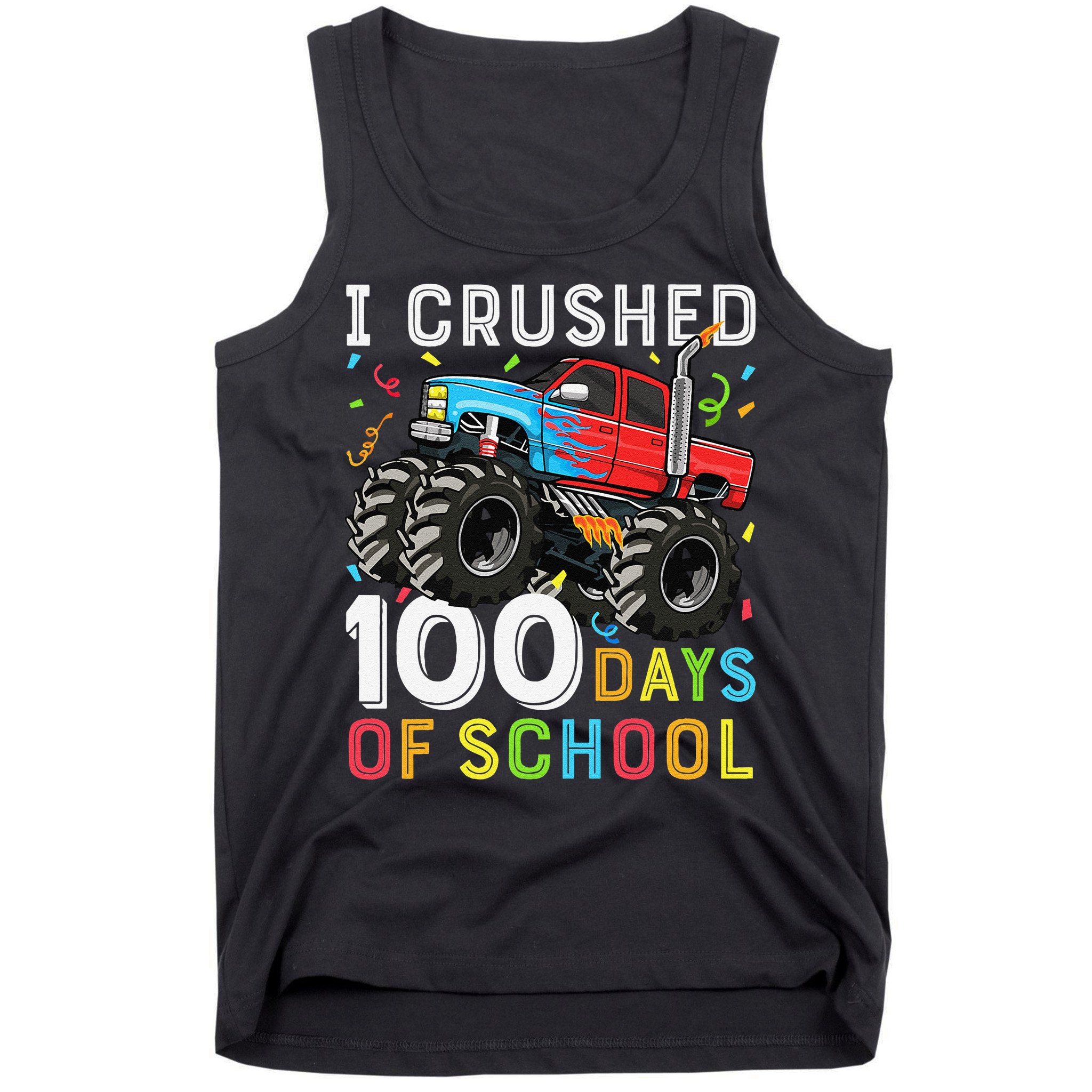100 Days Of School Monster Truck 100th Day Of School Boy Gift Tank Top