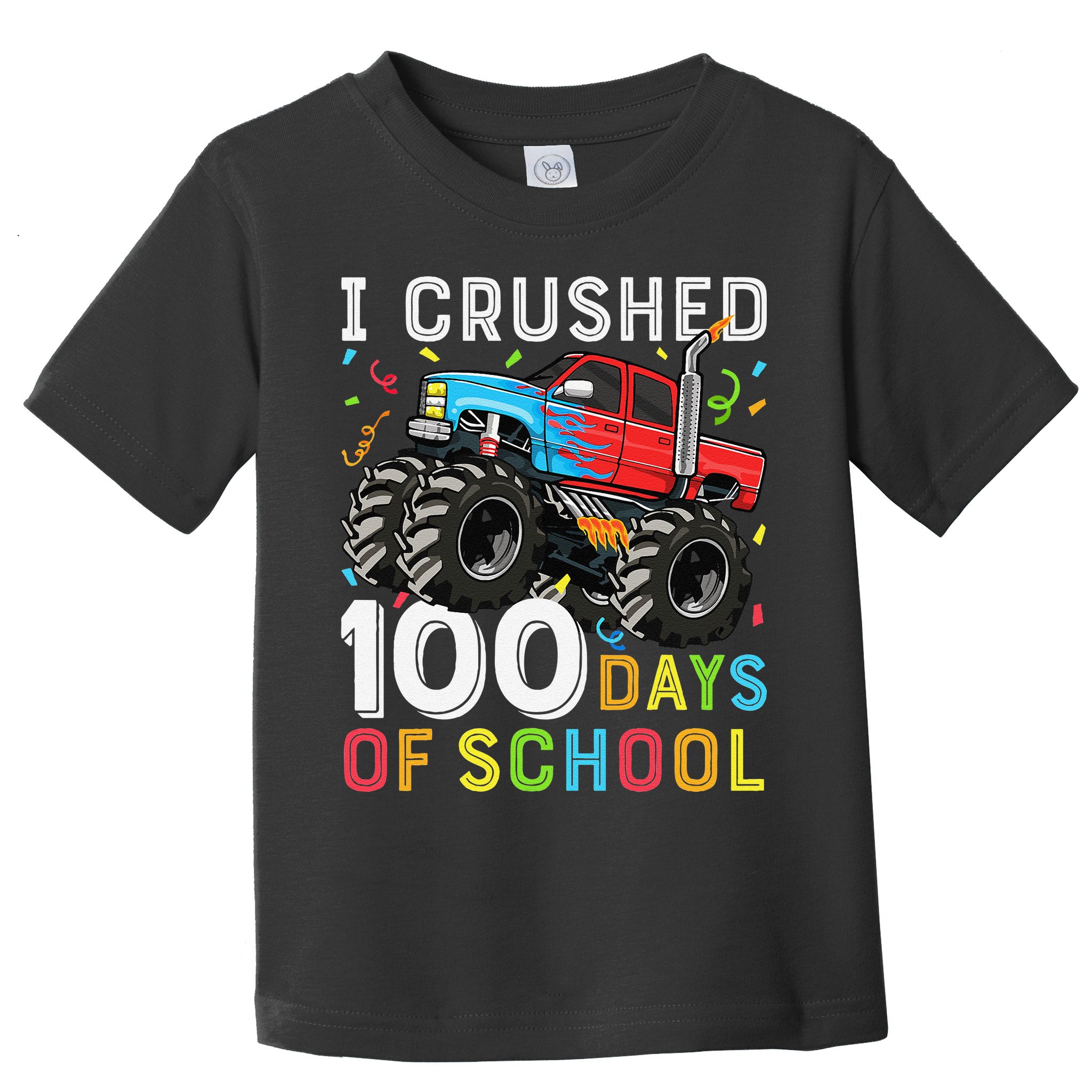 100 Days Of School Monster Truck 100th Day Of School Boy Gift Toddler T-Shirt