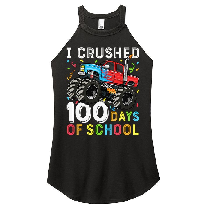 100 Days Of School Monster Truck 100th Day Of School Boy Gift Women's Perfect Tri Rocker Tank