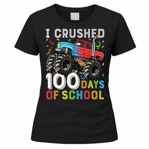 100 Days Of School Monster Truck 100th Day Of School Boy Gift Women's T-Shirt