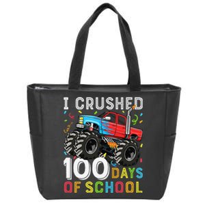 100 Days Of School Monster Truck 100th Day Of School Boy Gift Zip Tote Bag