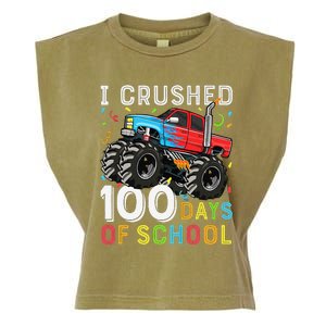 100 Days Of School Monster Truck 100th Day Of School Boy Gift Garment-Dyed Women's Muscle Tee