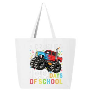 100 Days Of School Monster Truck 100th Day Of School Boy Gift 25L Jumbo Tote