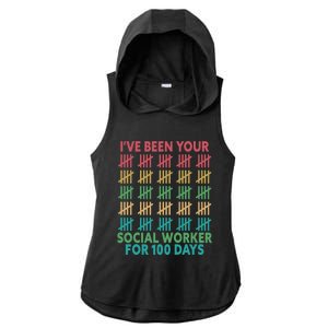 100 Days Of School School Social Worker For 100 Days Gift Ladies PosiCharge Tri-Blend Wicking Draft Hoodie Tank