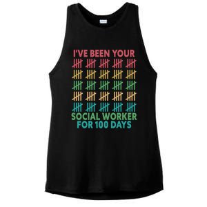 100 Days Of School School Social Worker For 100 Days Gift Ladies PosiCharge Tri-Blend Wicking Tank