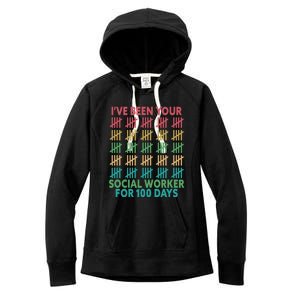 100 Days Of School School Social Worker For 100 Days Gift Women's Fleece Hoodie