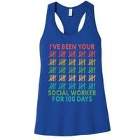 100 Days Of School School Social Worker For 100 Days Gift Women's Racerback Tank