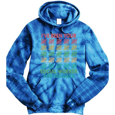 100 Days Of School School Social Worker For 100 Days Gift Tie Dye Hoodie