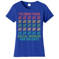 100 Days Of School School Social Worker For 100 Days Gift Women's T-Shirt