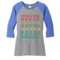 100 Days Of School School Social Worker For 100 Days Gift Women's Tri-Blend 3/4-Sleeve Raglan Shirt