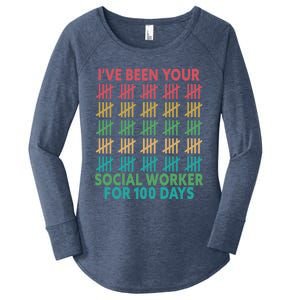 100 Days Of School School Social Worker For 100 Days Gift Women's Perfect Tri Tunic Long Sleeve Shirt