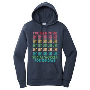 100 Days Of School School Social Worker For 100 Days Gift Women's Pullover Hoodie