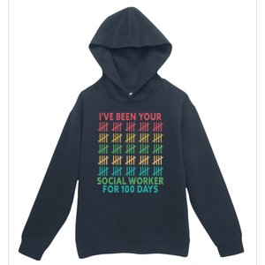 100 Days Of School School Social Worker For 100 Days Gift Urban Pullover Hoodie