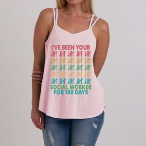 100 Days Of School School Social Worker For 100 Days Gift Women's Strappy Tank