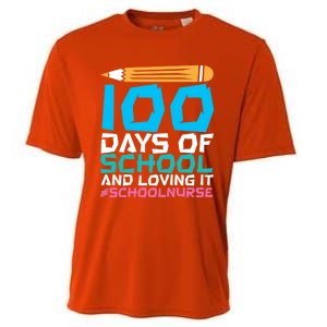 100 Days Of School And Loving It School Nurse Cute Gift Cooling Performance Crew T-Shirt