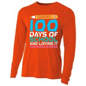 100 Days Of School And Loving It School Nurse Cute Gift Cooling Performance Long Sleeve Crew