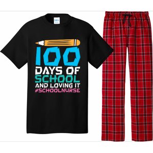 100 Days Of School And Loving It School Nurse Cute Gift Pajama Set