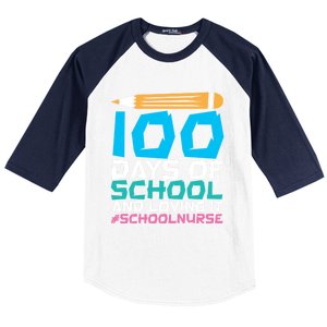 100 Days Of School And Loving It School Nurse Cute Gift Baseball Sleeve Shirt