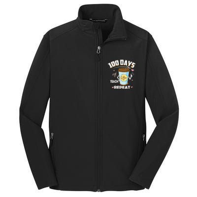 100 Days Of Coffee Teach Repeat Fan Gift Core Soft Shell Jacket