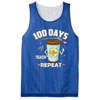 100 Days Of Coffee Teach Repeat Fan Gift Mesh Reversible Basketball Jersey Tank