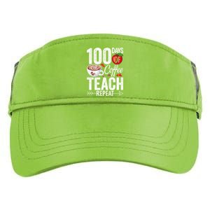 100th Day Of Coffee Teach Repeat Teacher 100 Days Of School Gift Adult Drive Performance Visor