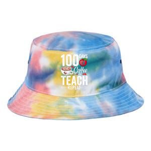 100th Day Of Coffee Teach Repeat Teacher 100 Days Of School Gift Tie Dye Newport Bucket Hat