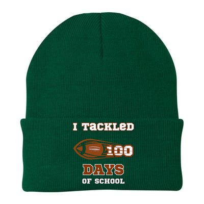 100 Days Of School Football I Tackled 100 Days Of School Knit Cap Winter Beanie