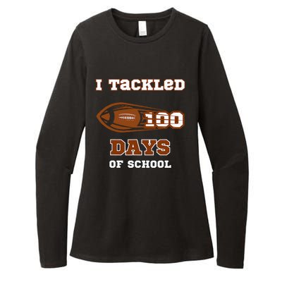 100 Days Of School Football I Tackled 100 Days Of School Womens CVC Long Sleeve Shirt