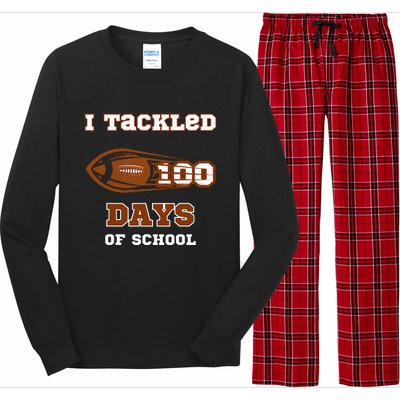 100 Days Of School Football I Tackled 100 Days Of School Long Sleeve Pajama Set