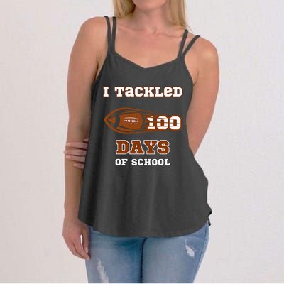 100 Days Of School Football I Tackled 100 Days Of School Women's Strappy Tank