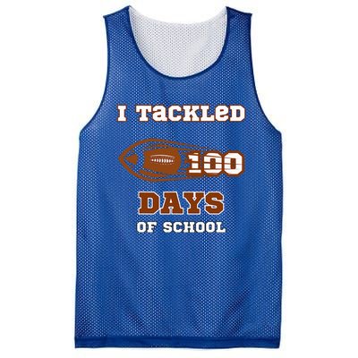 100 Days Of School Football I Tackled 100 Days Of School Mesh Reversible Basketball Jersey Tank