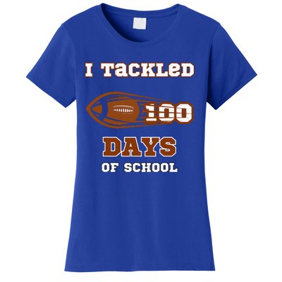 100 Days Of School Football I Tackled 100 Days Of School Women's T-Shirt