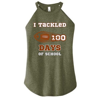 100 Days Of School Football I Tackled 100 Days Of School Women’s Perfect Tri Rocker Tank