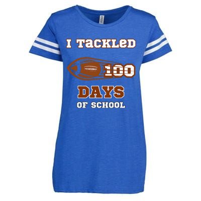 100 Days Of School Football I Tackled 100 Days Of School Enza Ladies Jersey Football T-Shirt