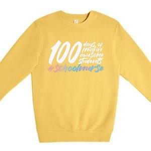 100 Days Of School Cute School Nurse Gift Premium Crewneck Sweatshirt