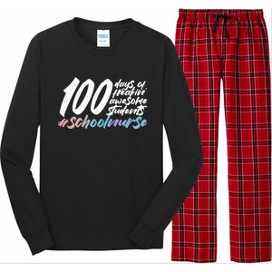 100 Days Of School Cute School Nurse Gift Long Sleeve Pajama Set