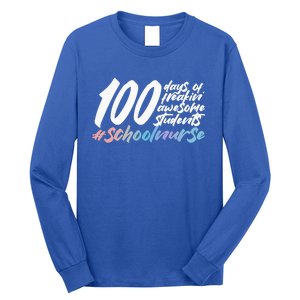 100 Days Of School Cute School Nurse Gift Long Sleeve Shirt