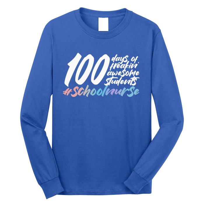 100 Days Of School Cute School Nurse Gift Long Sleeve Shirt