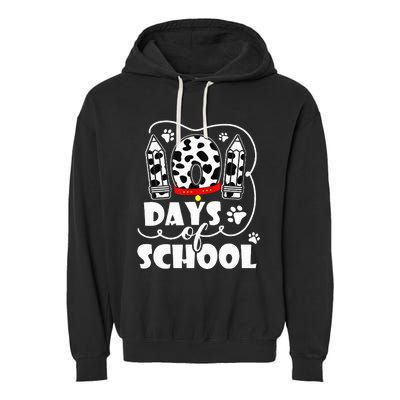 101 days of school dalmatian dog 100 days smarter teachers Garment-Dyed Fleece Hoodie