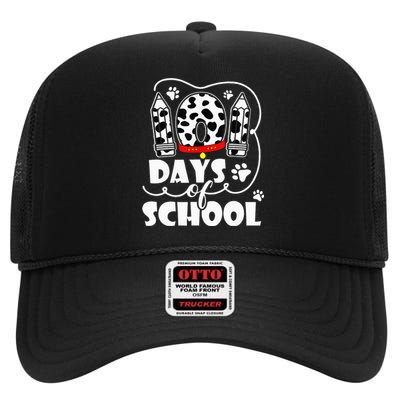 101 days of school dalmatian dog 100 days smarter teachers High Crown Mesh Back Trucker Hat