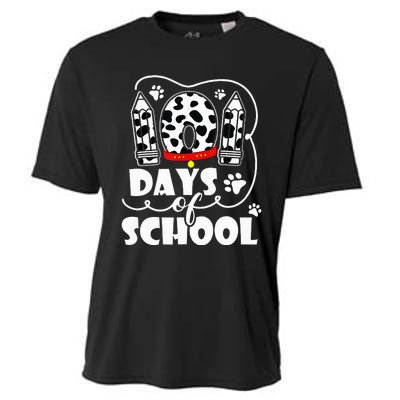 101 days of school dalmatian dog 100 days smarter teachers Cooling Performance Crew T-Shirt