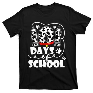 101 days of school dalmatian dog 100 days smarter teachers T-Shirt