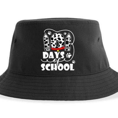 101 days of school dalmatian dog 100 days smarter teachers Sustainable Bucket Hat